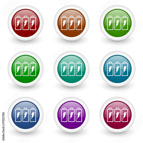 battery vector icon set