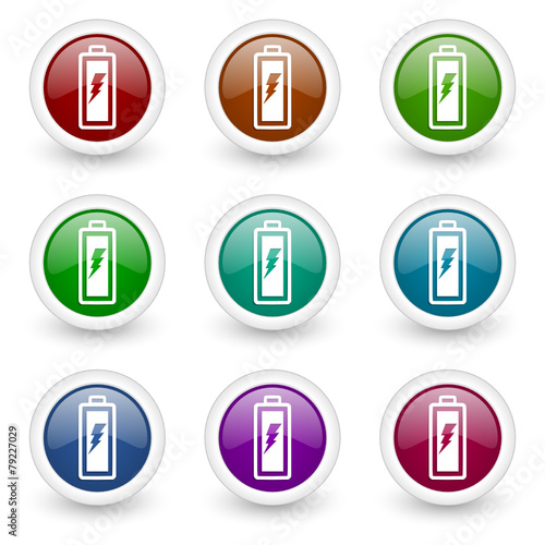 battery vector icon set