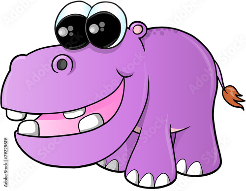 Cute hippopotamus Vector Illustration Art