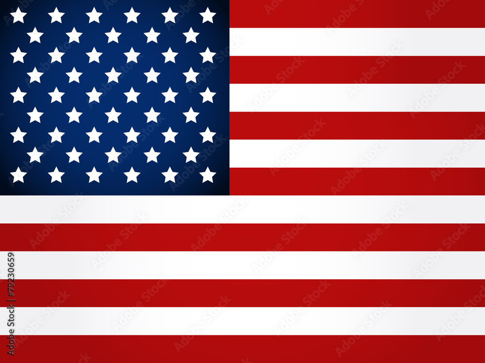 Naklejka premium American flag. Vector art.