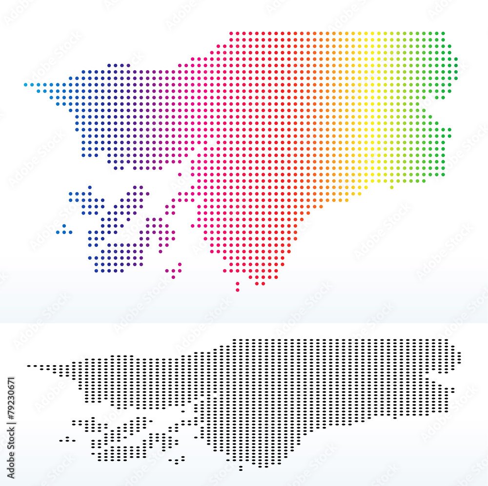 Map of Guinea Bissau with Dot Pattern