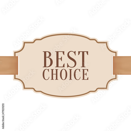 Best choice banner with golden ribbon and a bow