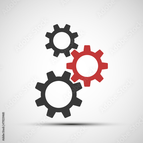 Vector icons of mechanical gears