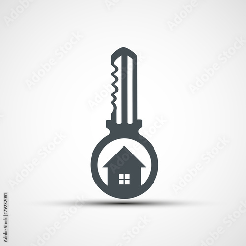 Vector icons key with a house