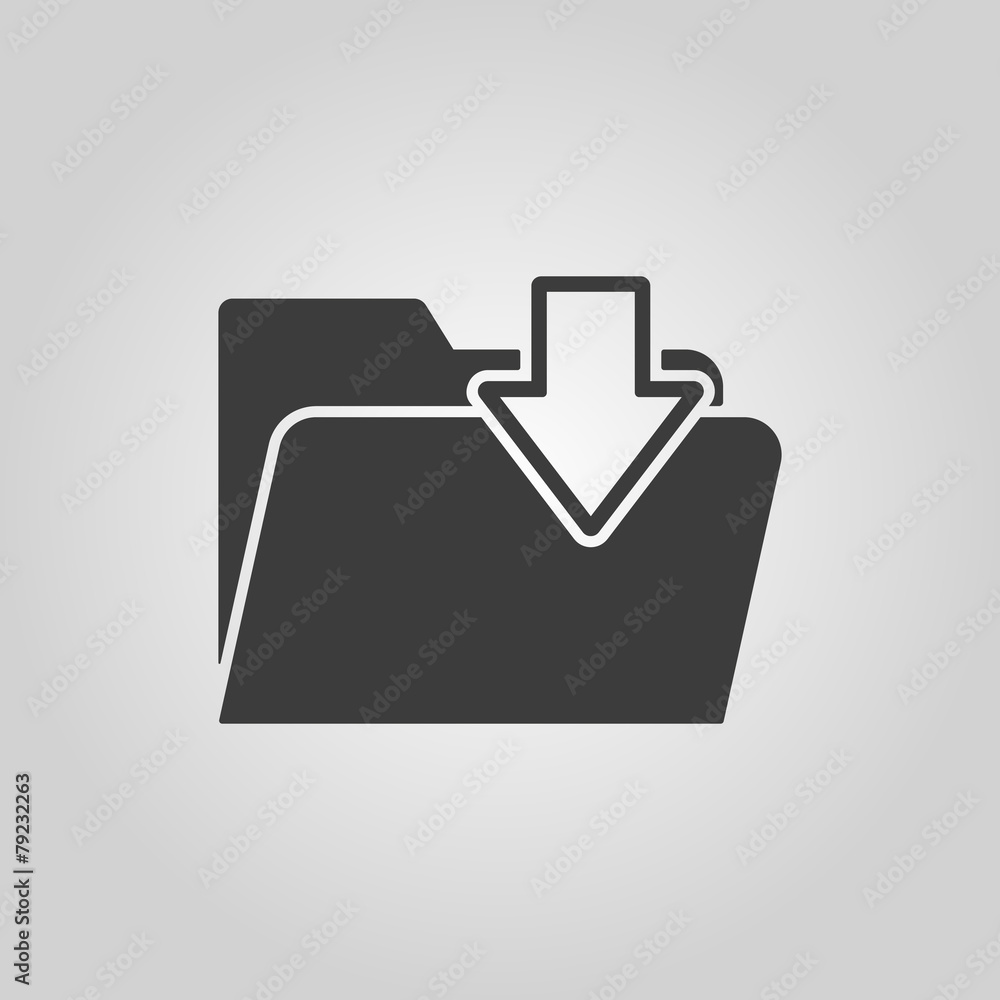 The folder icon. File download symbol. Flat The folder icon. File download symbol. Flat
