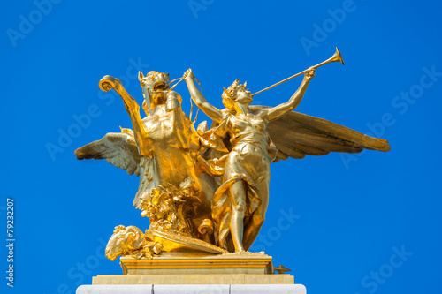 Sculpture on the pillar on ht bridge ofPont Alexandre III
