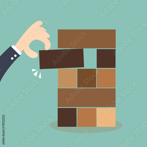 Risk taker -Jenga with hand