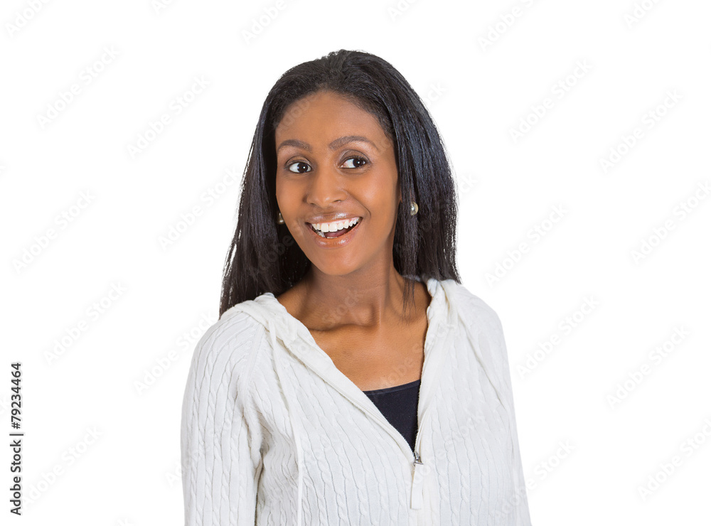 happy surprised woman laughing isolated on white background happy surprised woman laughing isolated on white background
