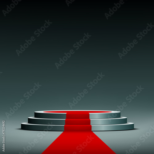 red carpet on pedestal