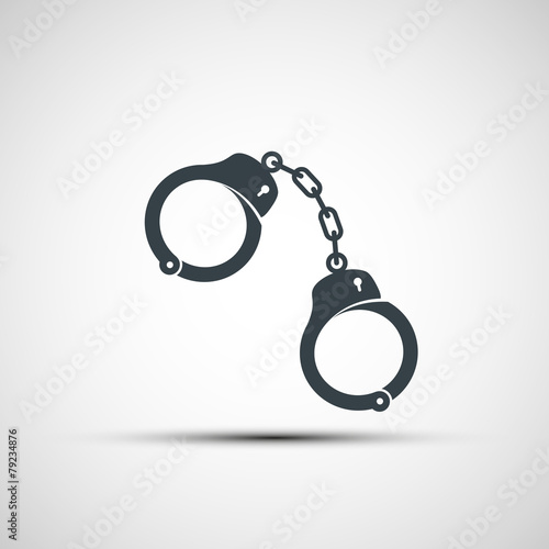 Vector icons of handcuffs