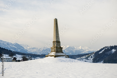 Überfall Denkmal auf dem Allweg bei Stans, Nidwalden, Schweiz