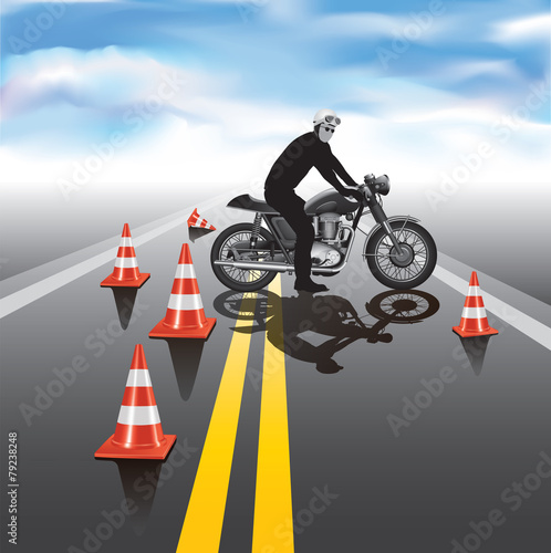 Bild auf Leinwand Motorcycle training school