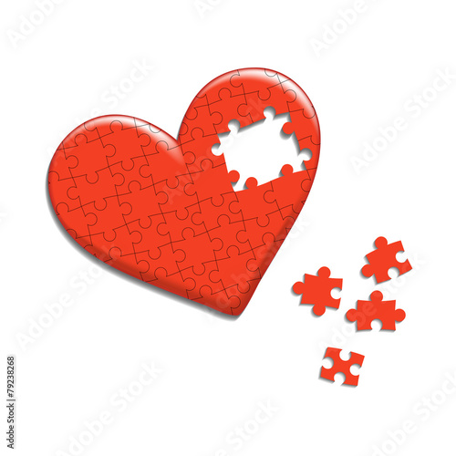 heart consisting of puzzles