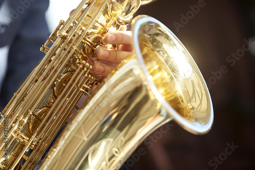 Young saxophone player