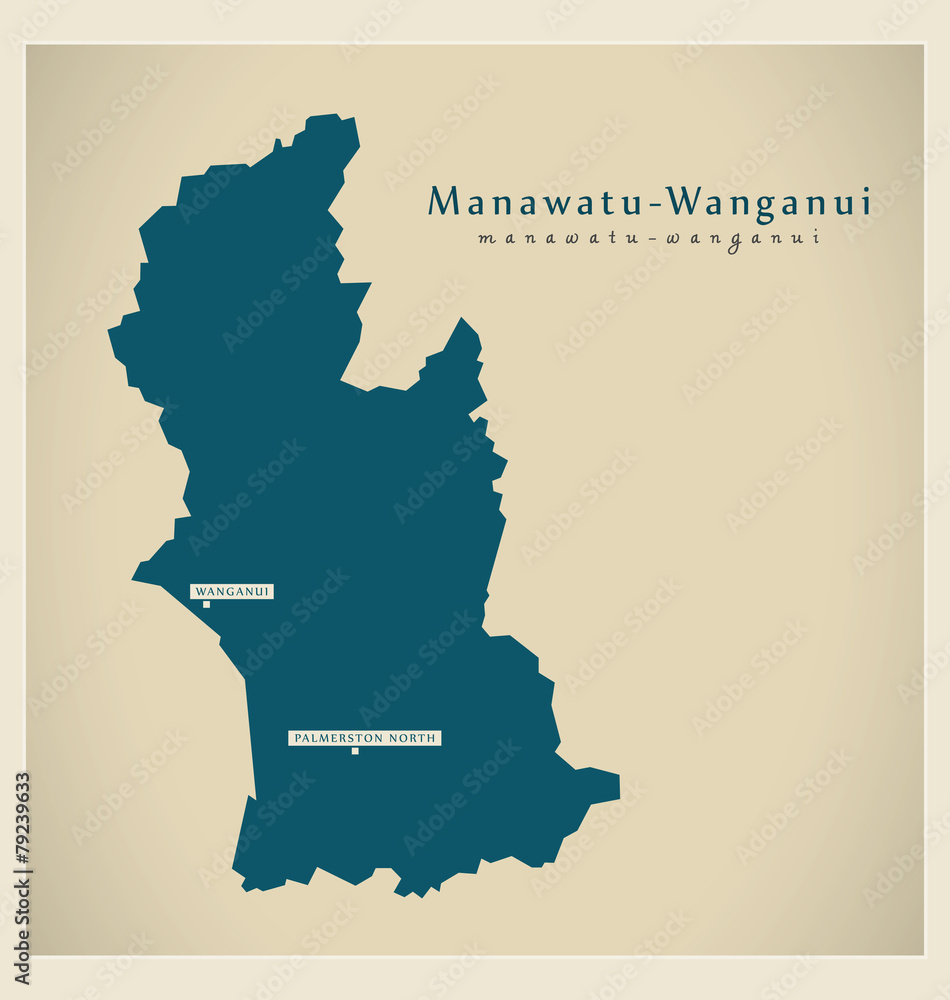 Modern Map - Manawatu Wanganui NZ