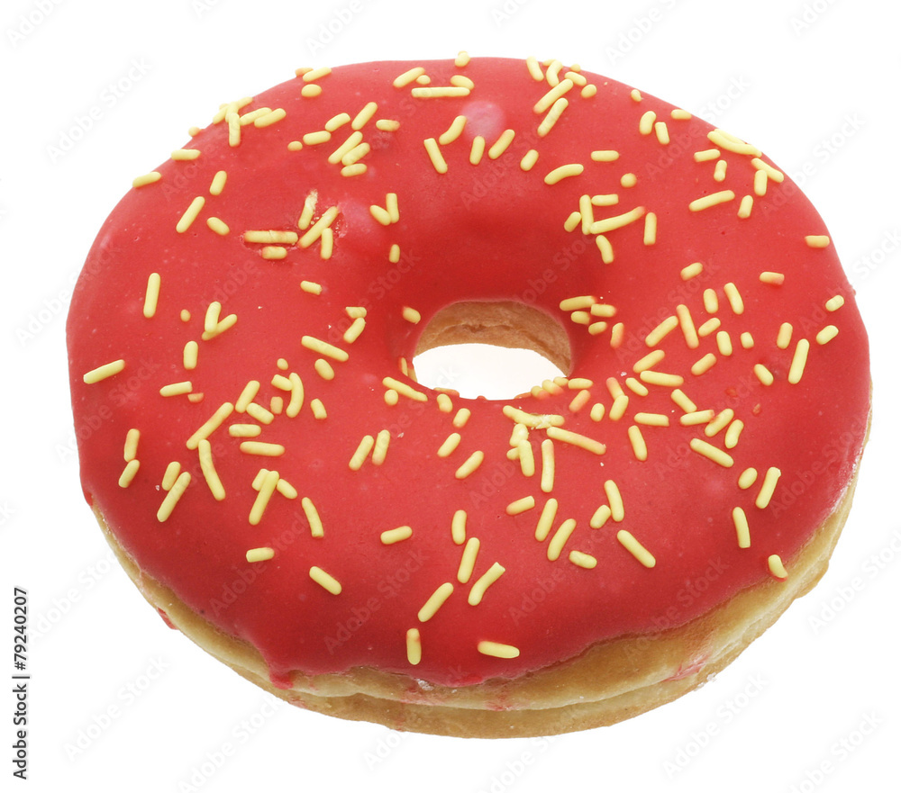 Donut mit Erdbeerglasur Donut mit Erdbeerglasur