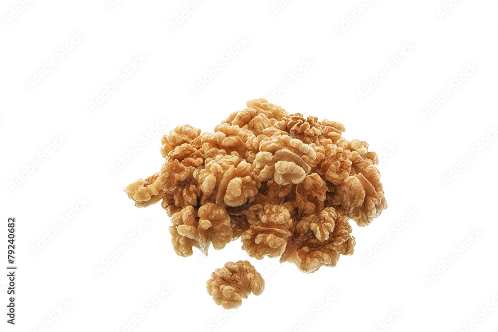 Pile of walnuts on a white background Pile of walnuts on a white background