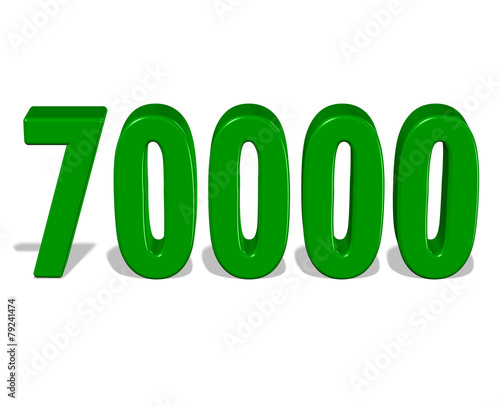 yeşil renkli 70000 sayısı