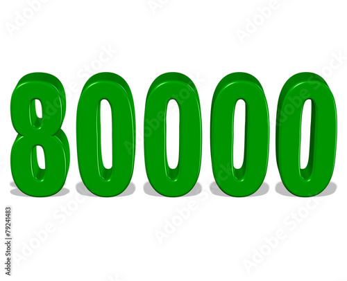 yeşil renkli 80000 sayısı