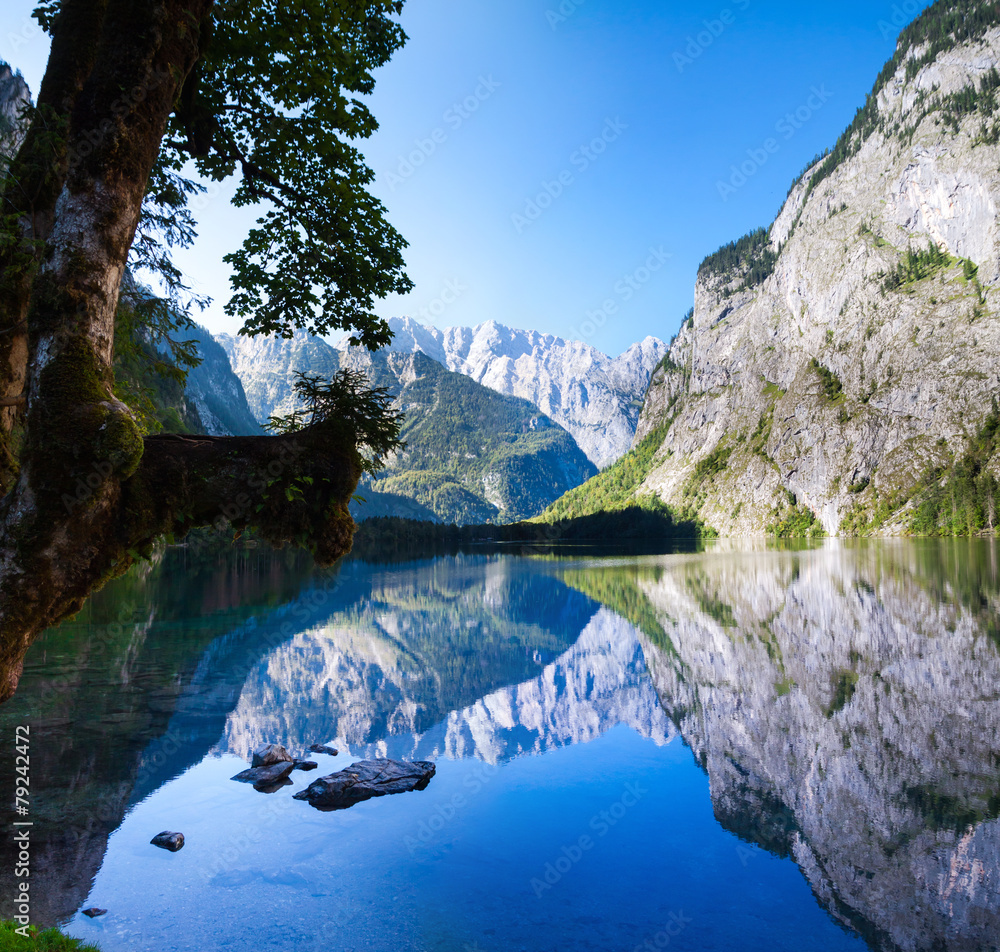 The beautiful Obersee lake in Germany