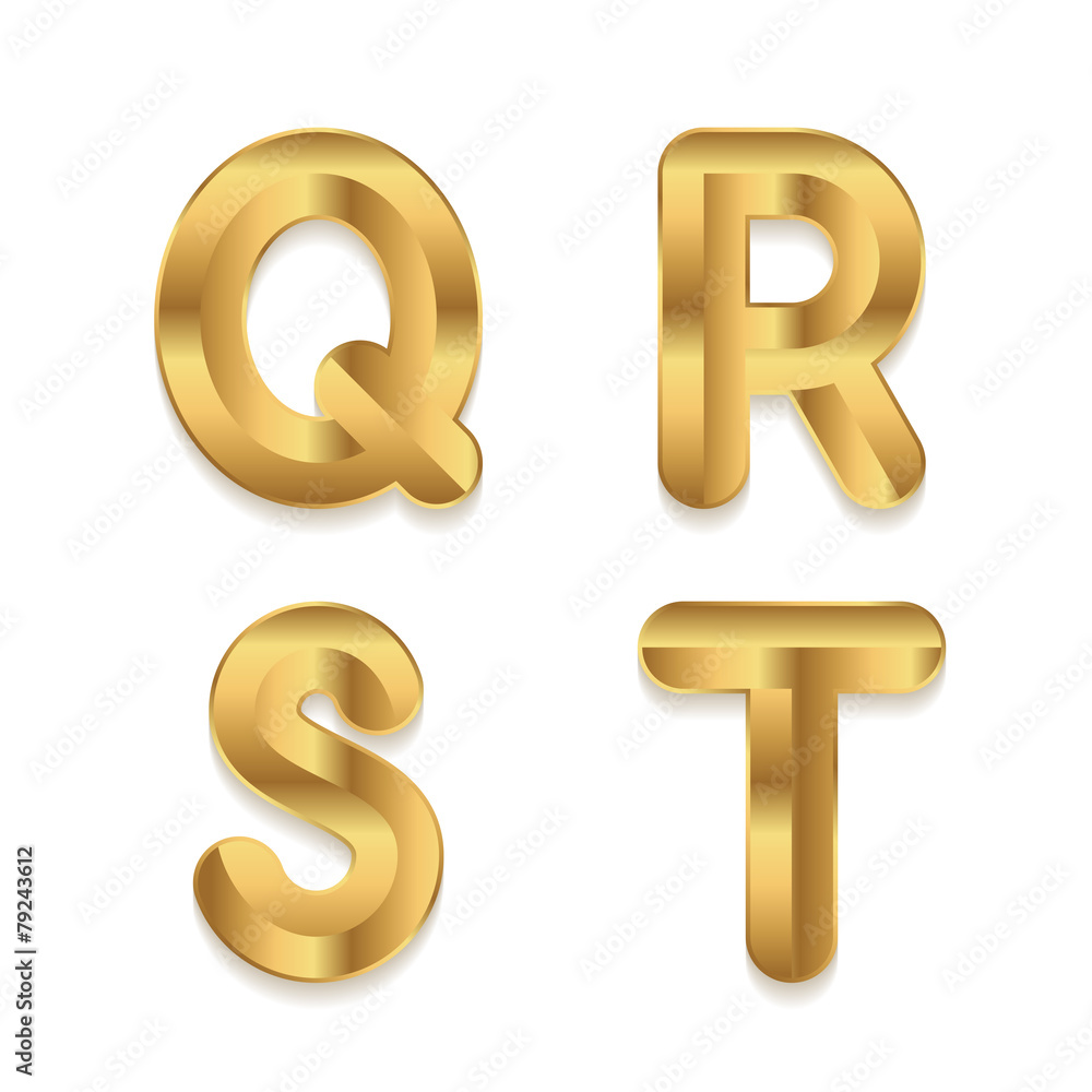 Golden alphabet. Set of metallic 3d letters. Golden alphabet. Set of metallic 3d letters.