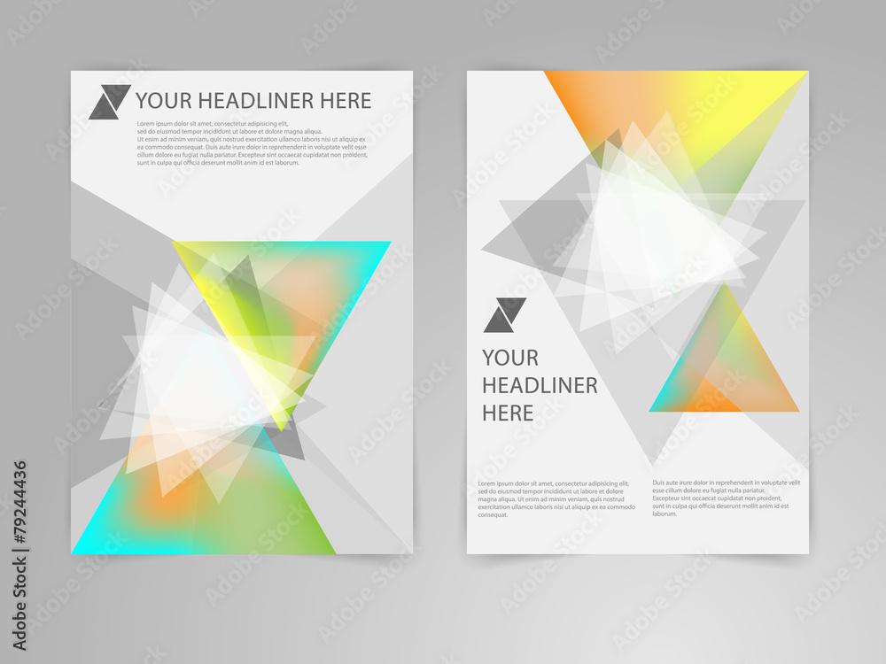 Abstract Triangle Brochure Flyer design vector template in A4