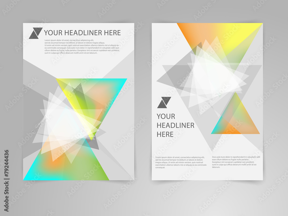Abstract Triangle Brochure Flyer design vector template in A4 Abstract Triangle Brochure Flyer design vector template in A4