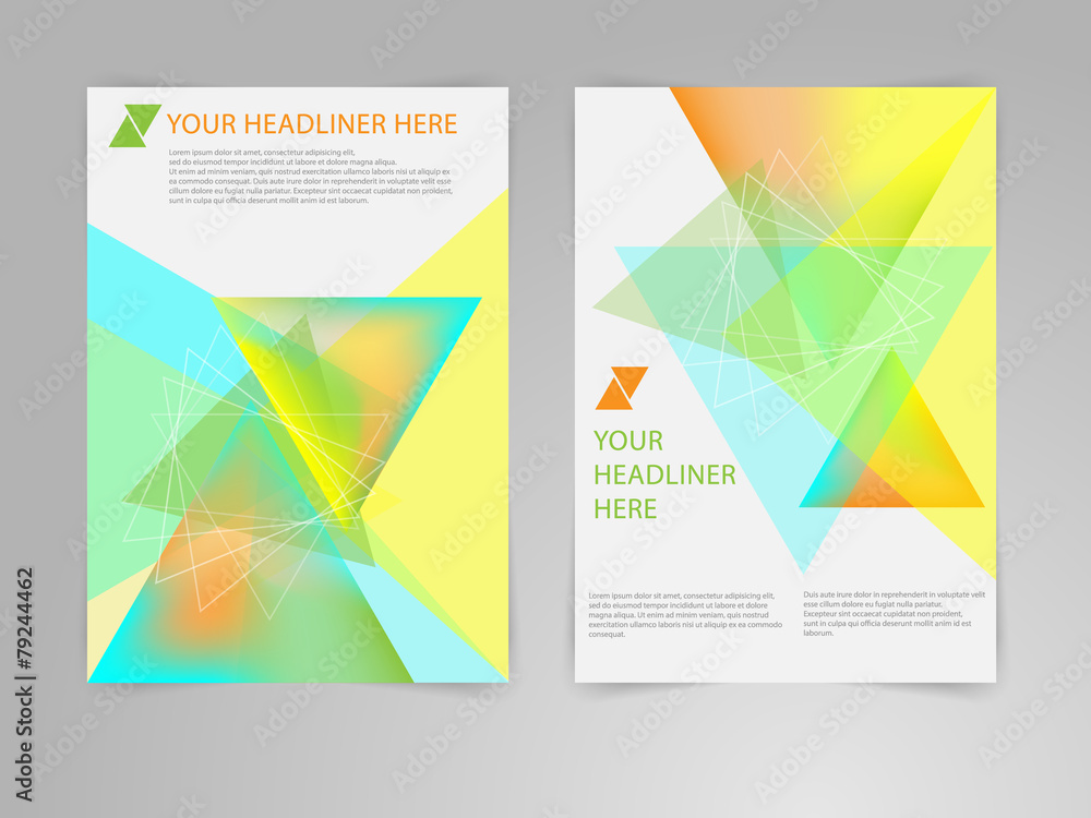 Fototapeta premium Abstract Triangle Brochure Flyer design vector template in A4