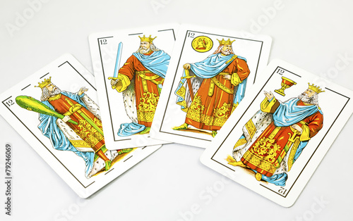 Spanish cards in white background photo