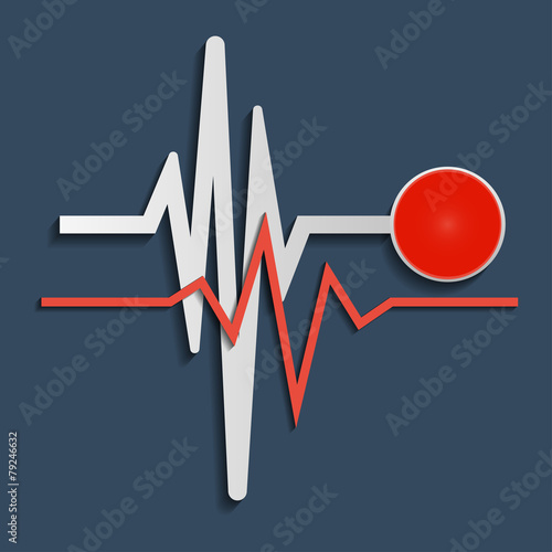 Heart beat line, cardiogram. Vector