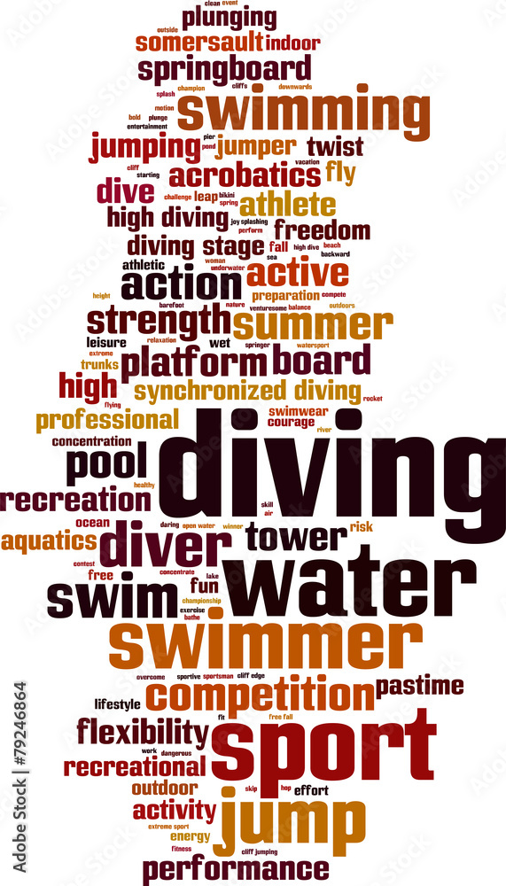 Obraz premium Diving word cloud concept. Vector illustration