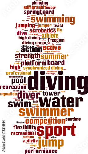 Diving word cloud concept. Vector illustration
