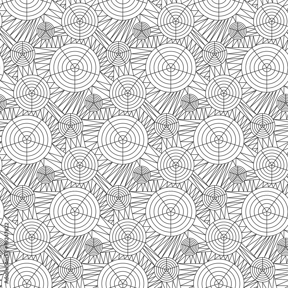 Vector seamless background of doodle drawn lines