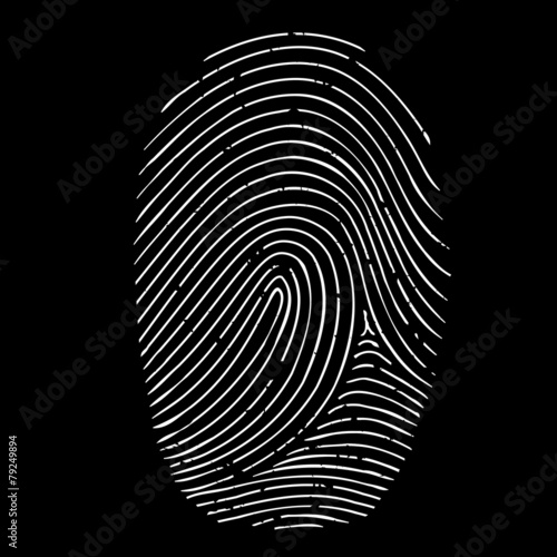 fingerprint isolated on a black background