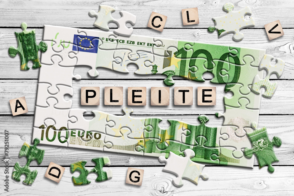 Geldscheinpuzzle - Pleite