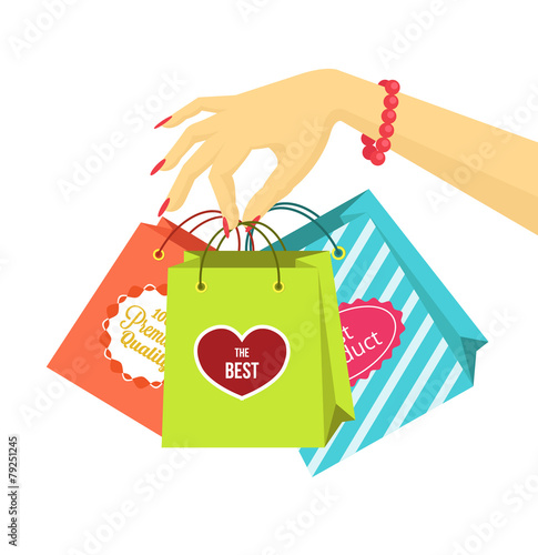 Shopping vector flat illustration