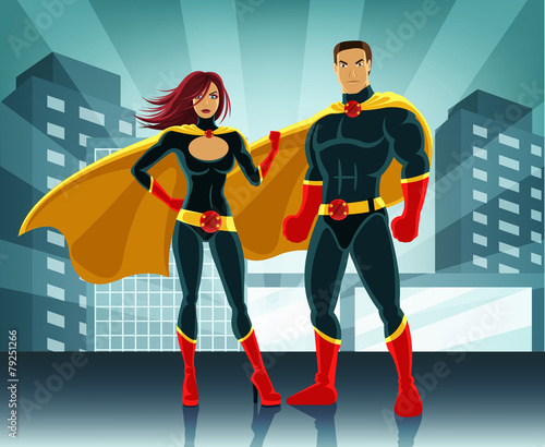 Superheroes vector illustration
