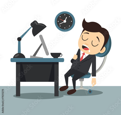 Vector flat sleeping businessman illustration