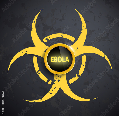 biohazard symbol with a button on the wall