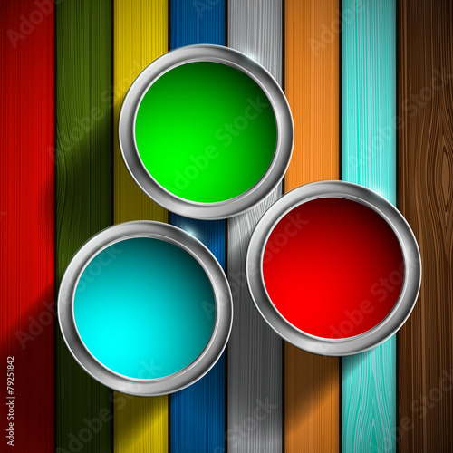 buckets of paint on the wooden floor