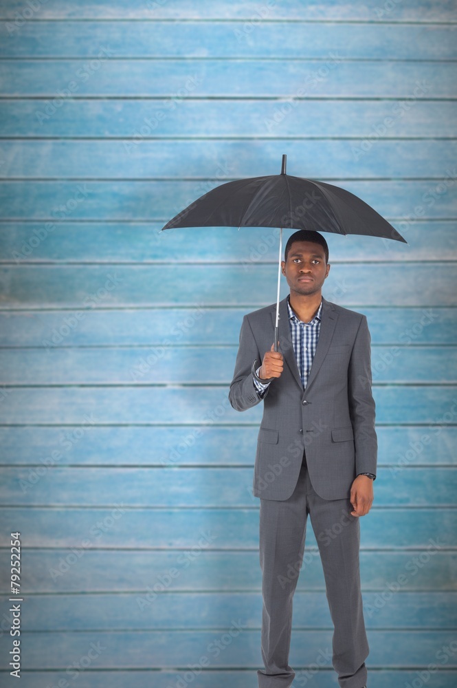 custom made wallpaper toronto digitalComposite image of businessman standing under umbrella