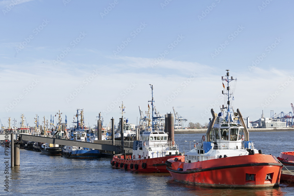 Schlepper im Hafen von Hamburg