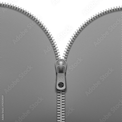 zipper isolated on white background