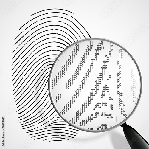 fingerprint and magnifying glass