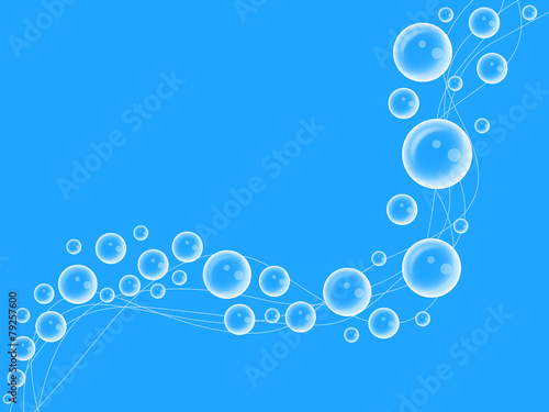Abstract bubbles blue background water