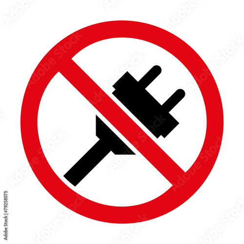 No plug icon great for any use. Vector EPS10.