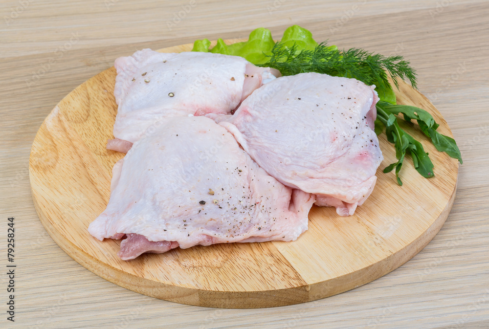 Raw chicken thighs