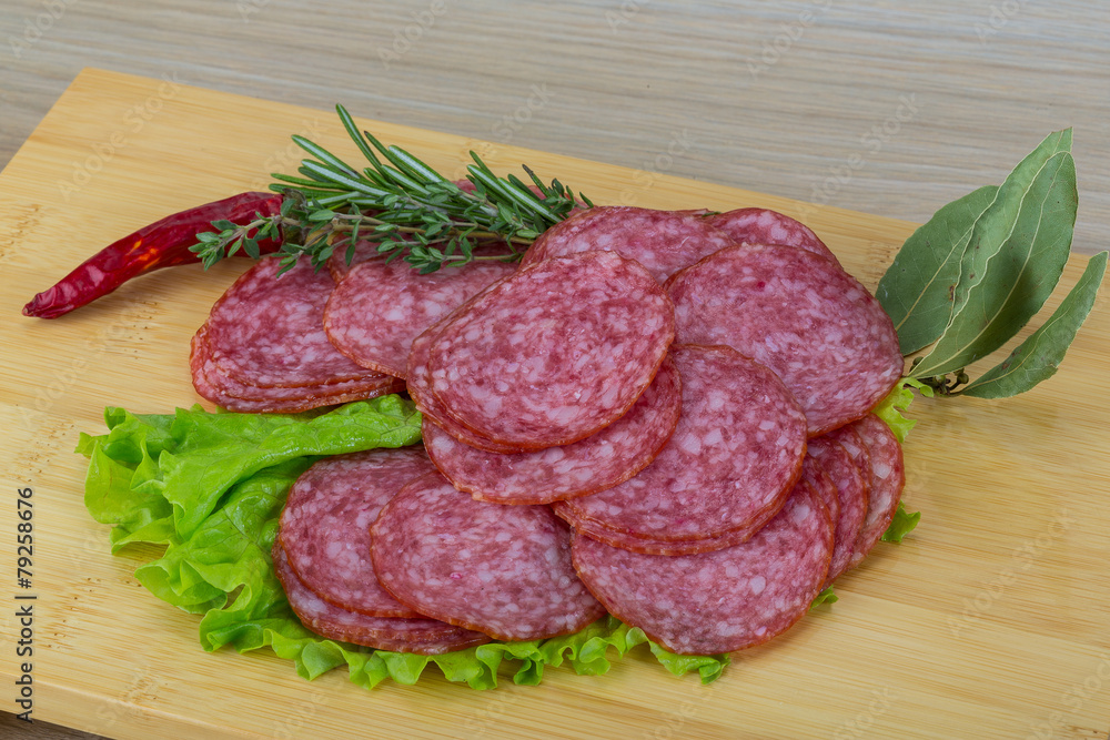 Sliced salami Sliced salami
