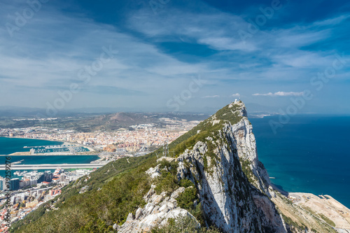 Rock of Gibraltar and  city of Gibraltar