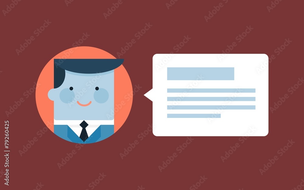 user leaving a comment or testimonial,vector illustration